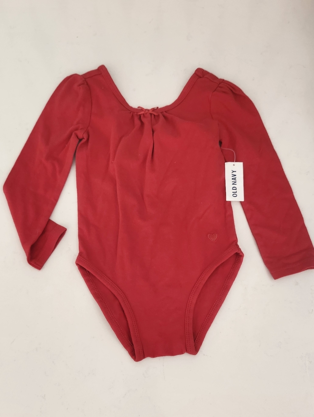 Old Navy Red Long-Sleeve Girls Bodysuit Bow Toddler Girl 2T